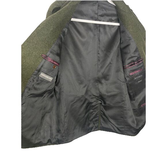 Vistula Green Wool Military Style Jacket EU mens 52 Slim Italian Steampunk - Picture 12 of 16